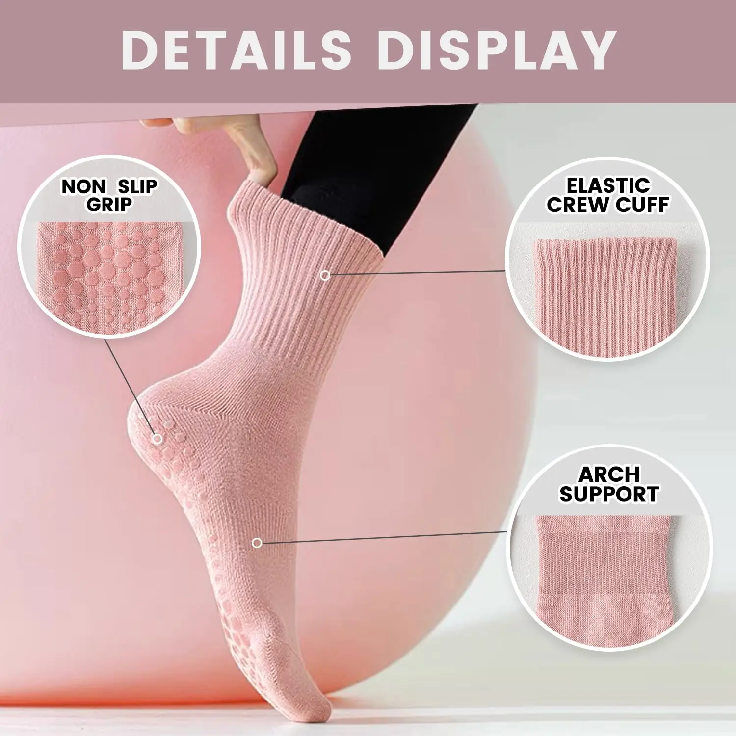 4 pairs of women's yoga socks, - đánh giá và giá Pilates & Yoga Knokke